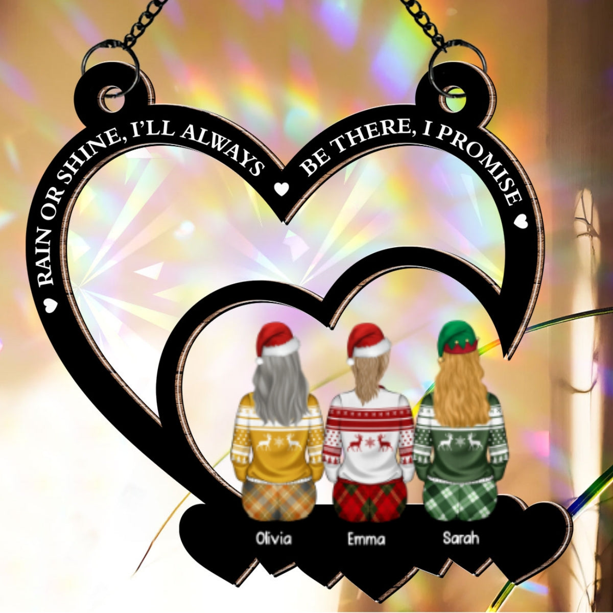 Friends Are The Sunshine - Personalized Custom Rainbow Suncatcher