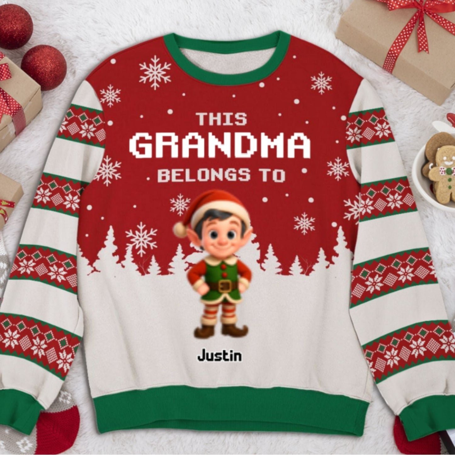 This Grandma Belongs To - Personalized Custom All-Over-Print Sweatshirt