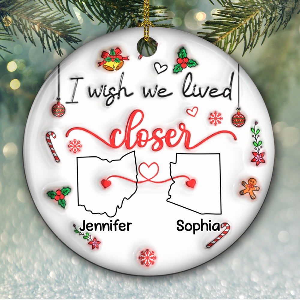 Besties Are Always Close At Heart - Personalized Custom 3D Inflated Effect Ceramic Ornament