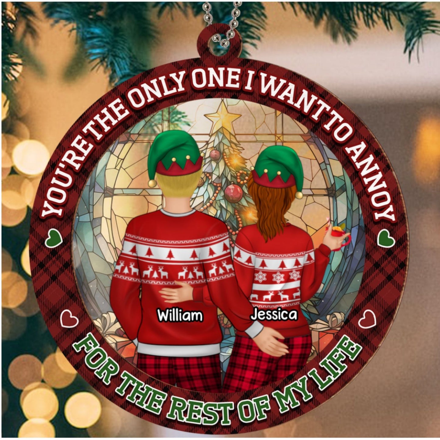 Congrats On Being My Husband - Personalized Custom Suncatcher Ornament