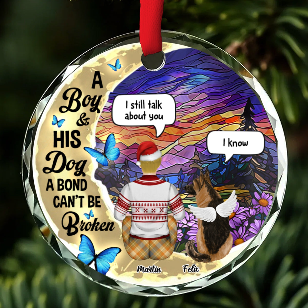 Forever In My Heart - Personalized Custom Glass Ornament