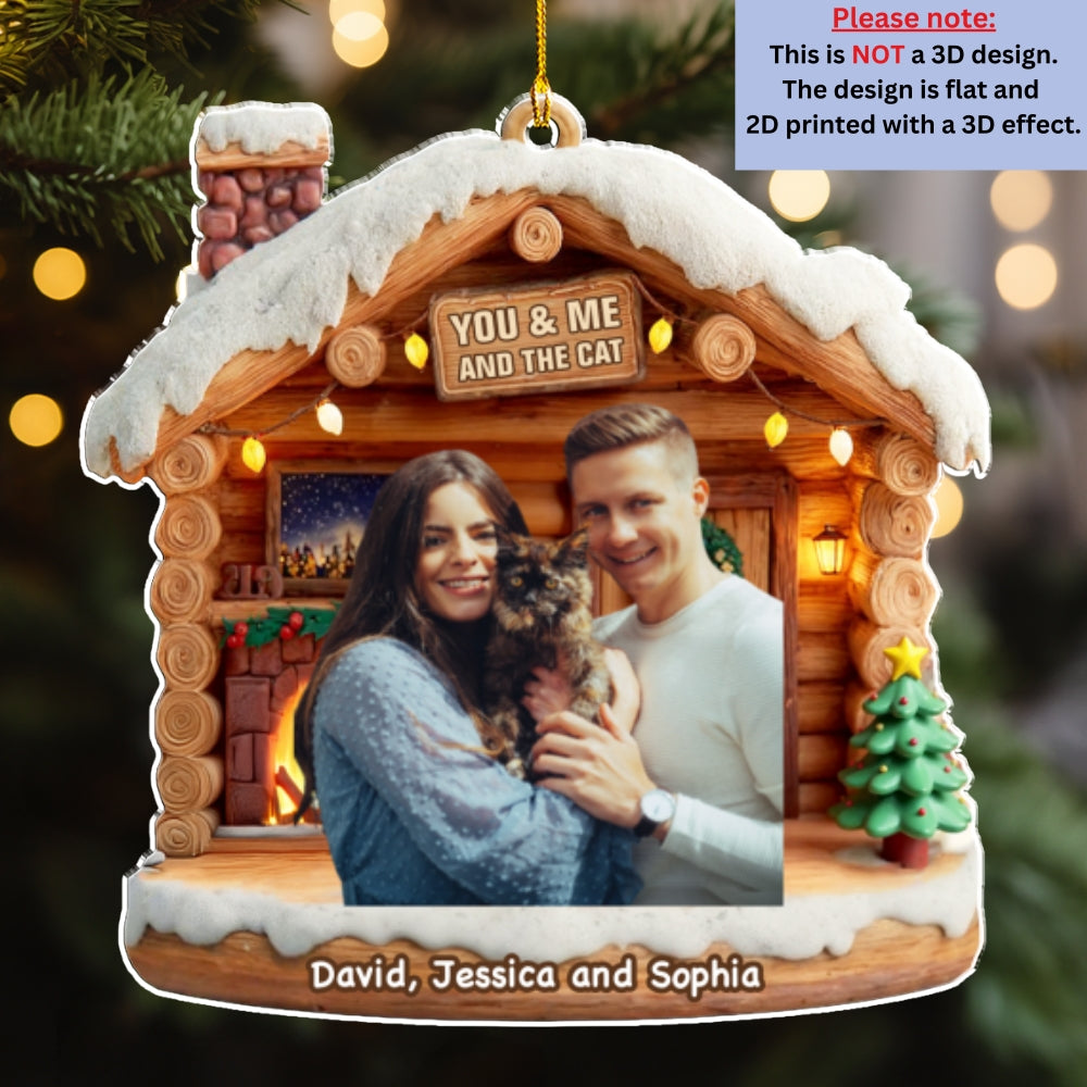 Have A Chat Photo - Personalized Custom 3D Effect Acrylic Ornament