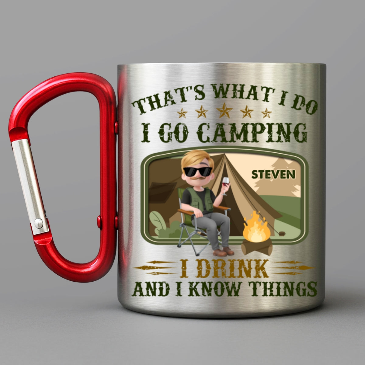 I Go Camping I Drink - Personalized Custom Carabiner Mug