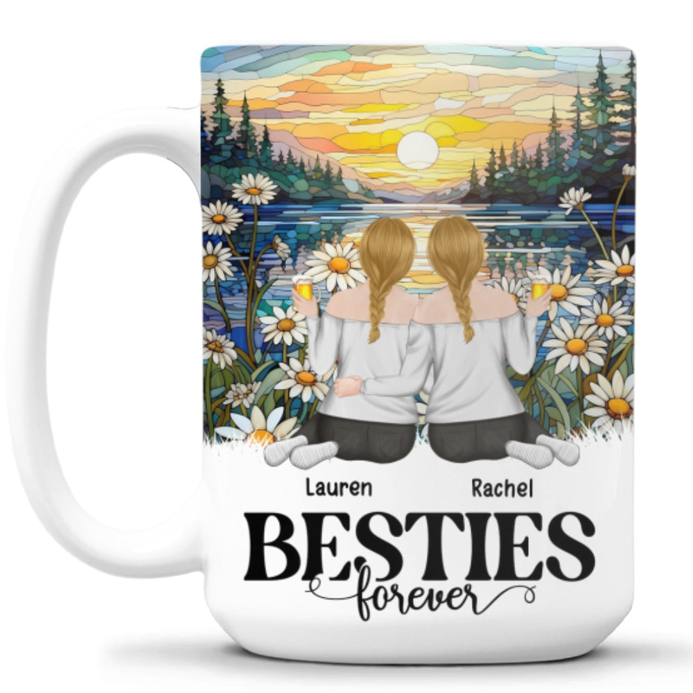 Sisters Forever - Personalized Custom Coffee Mug