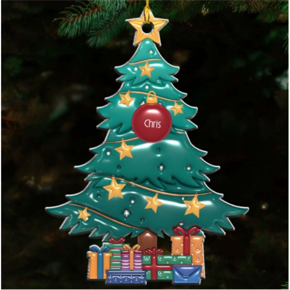 Family Tree Christmas 2024 - Personalized Custom 3D Inflated Effect Acrylic Ornament