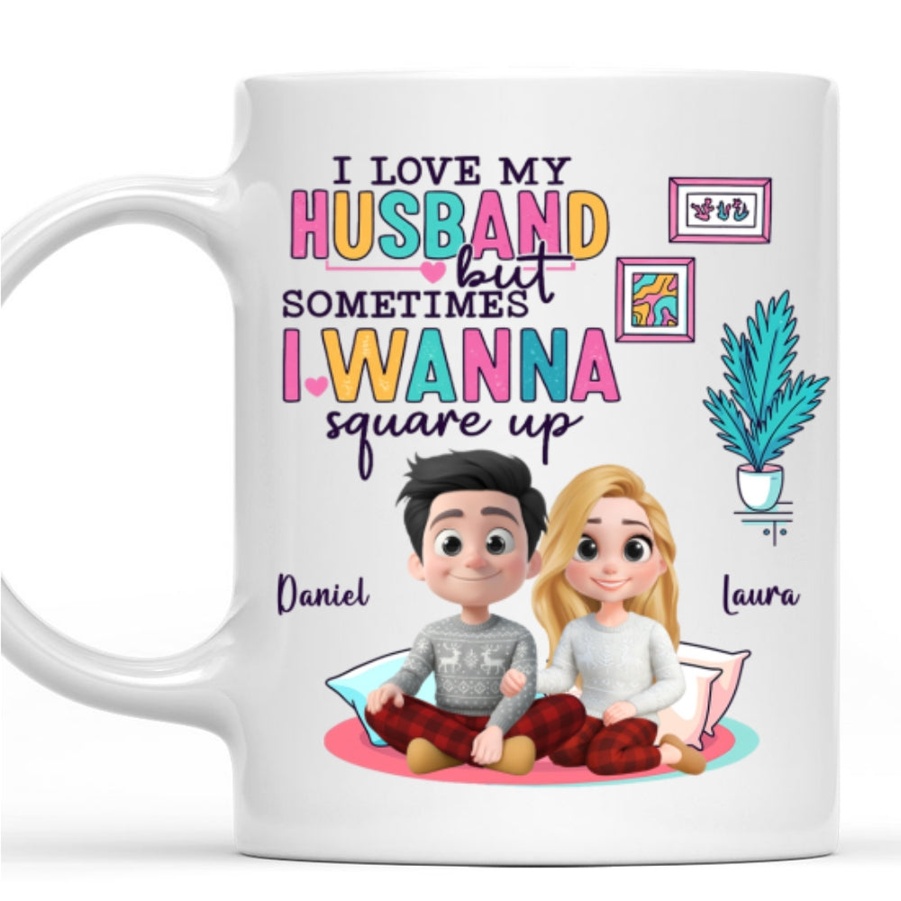 My Husband My Daily Chaos - Personalized Custom Coffee Mug