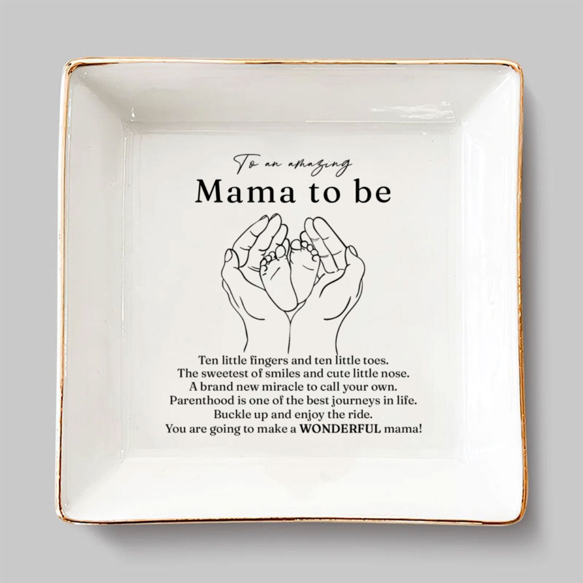 To Amazing Mom To Be - Personalized Custom Jewelry Dish