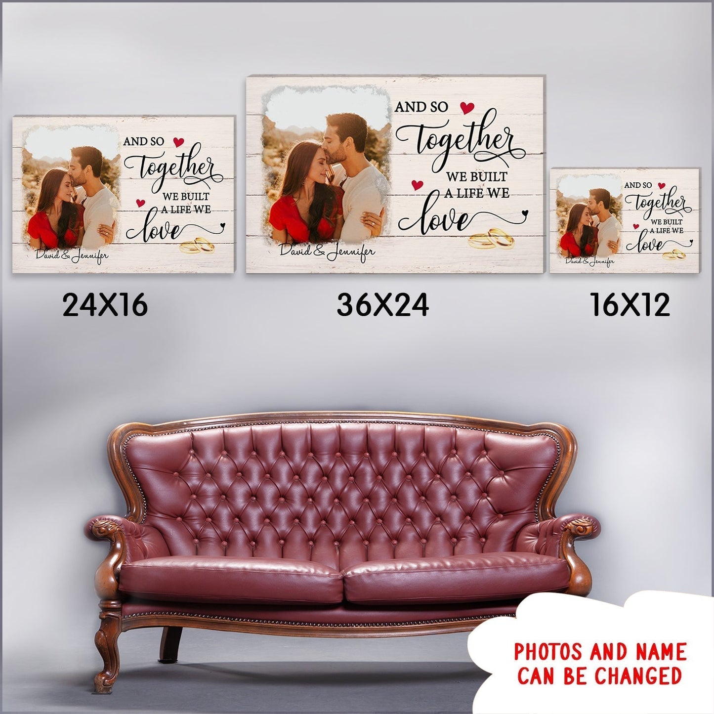 A Life We Love - Personalized Custom Photo Canvas - Gifts for couples