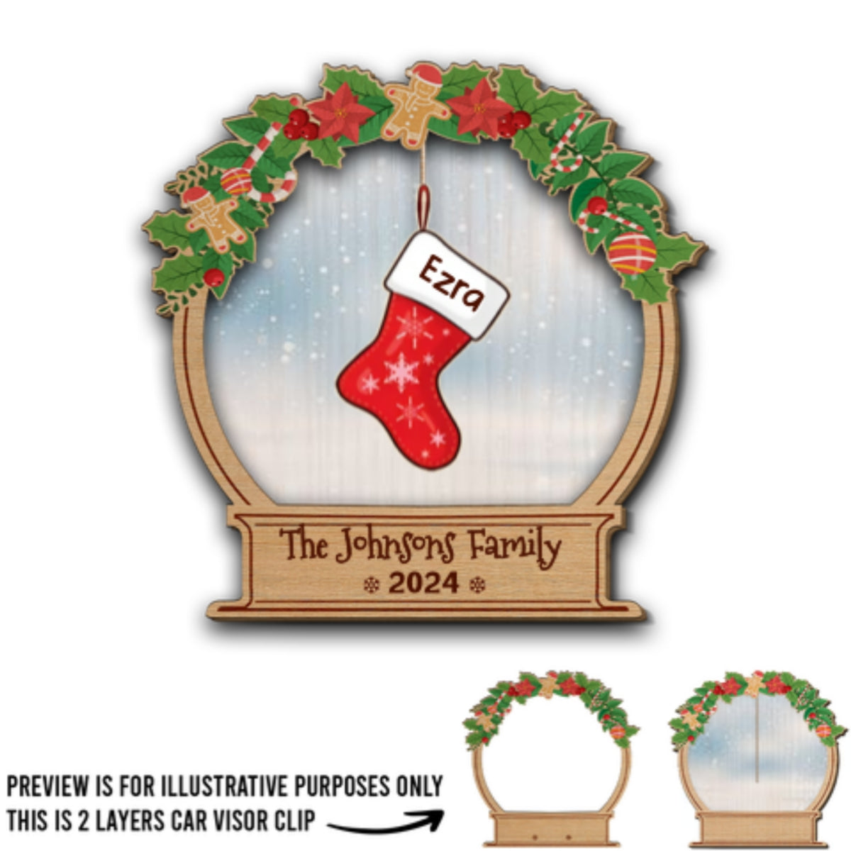 Christmas Funny Stockings - Personalized Custom Car Visor Clip