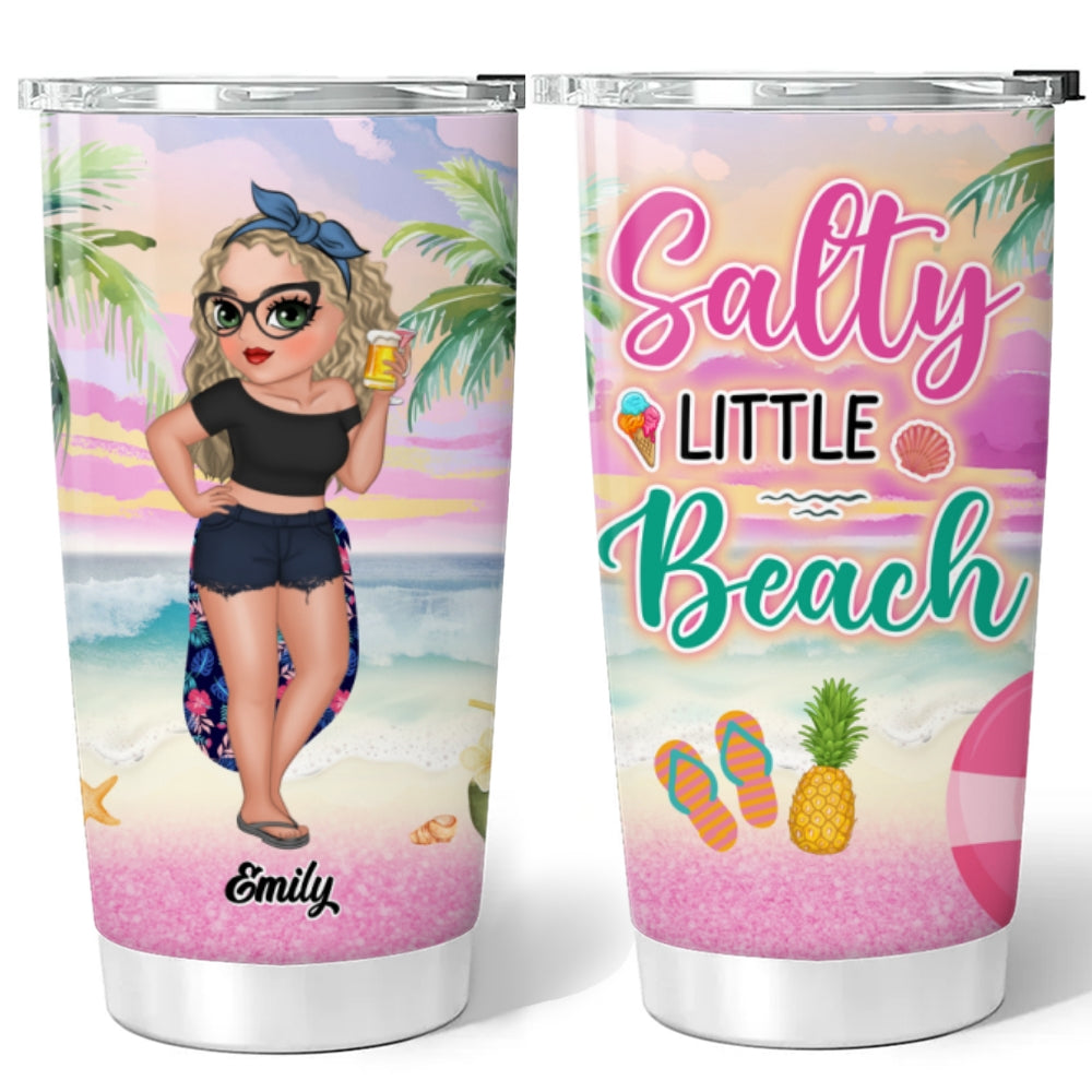 Salty Little Beach - Personalized Custom Tumbler