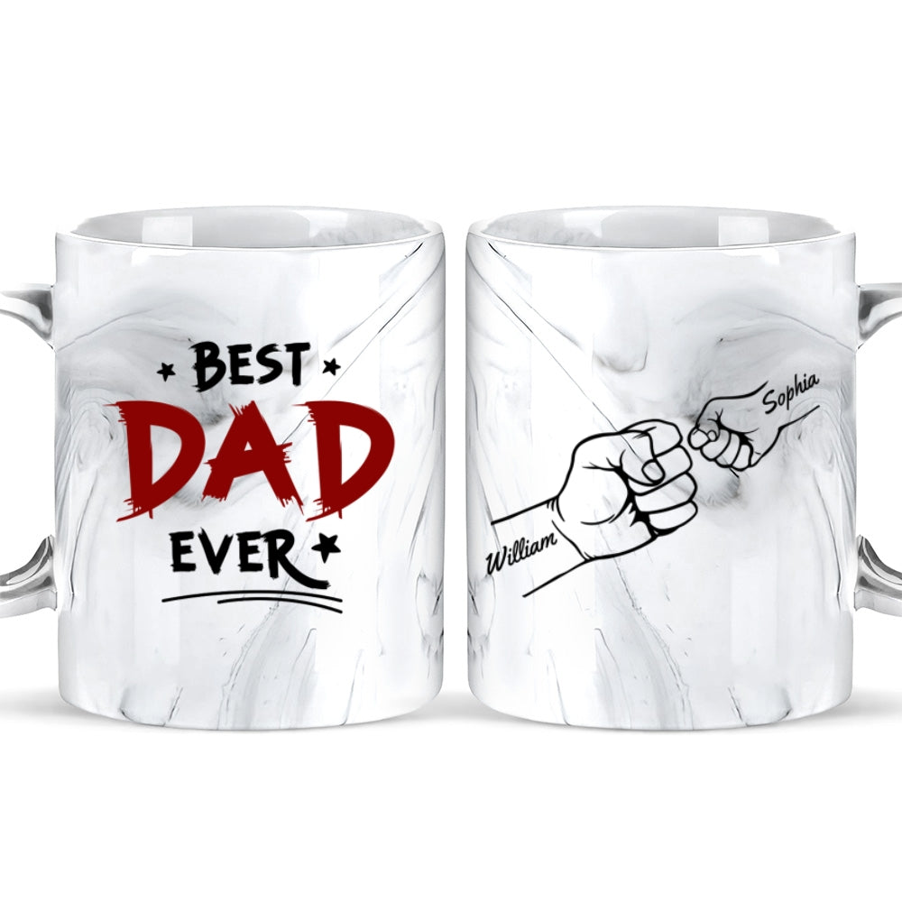 Best Daddy Ever - Personalized Custom Grey Marble Mug