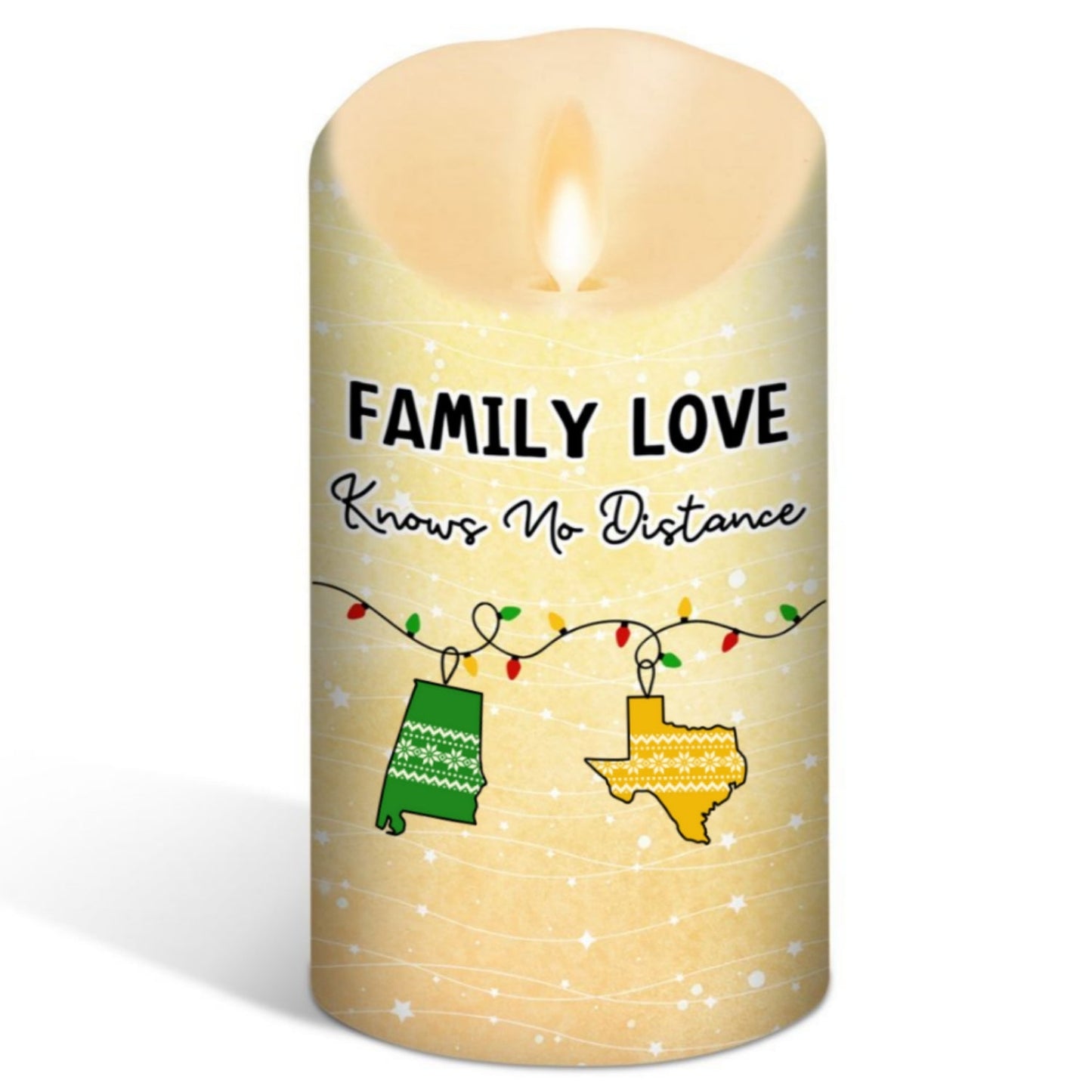 Family Love Knows No Distance - Personalized Custom LED Candle