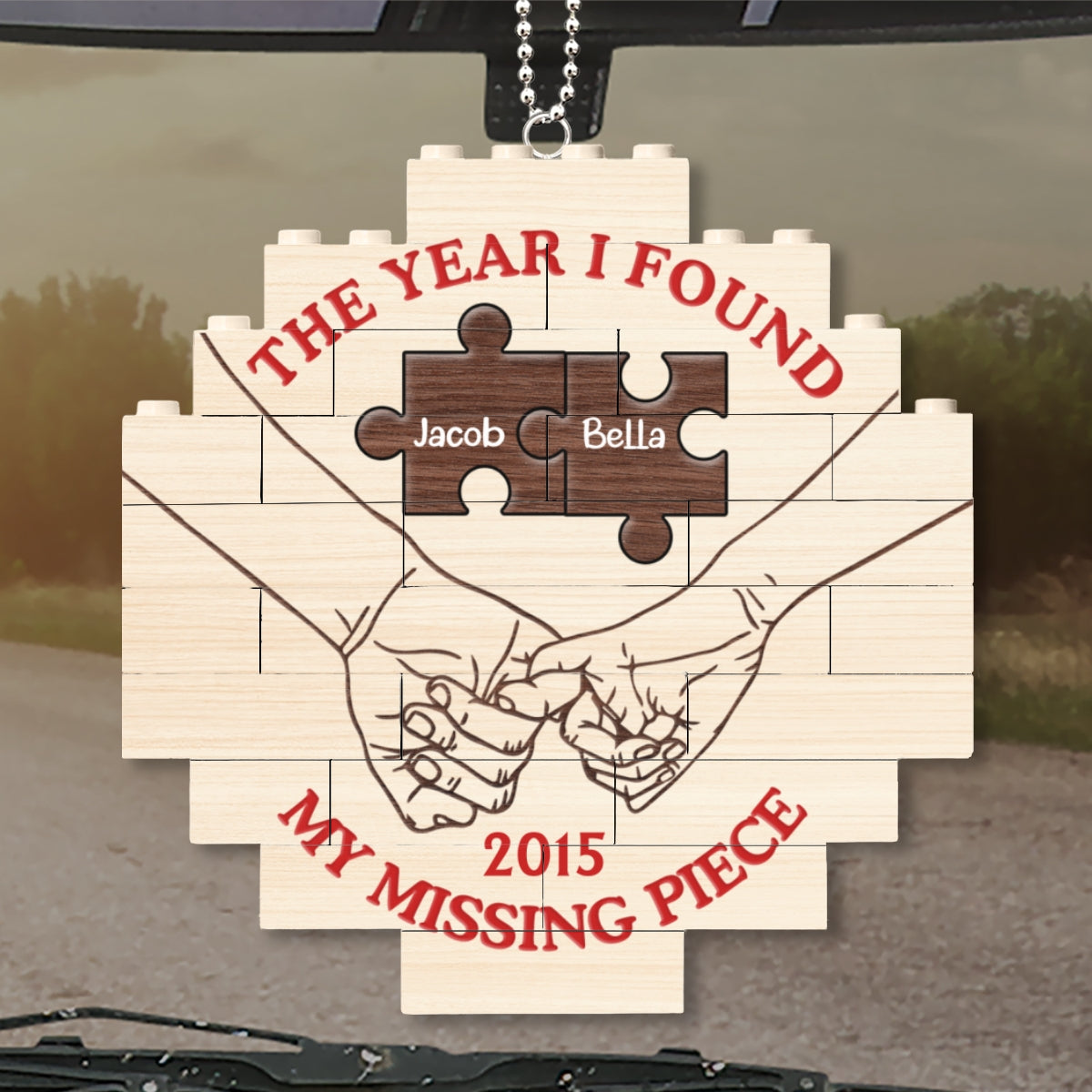 Missing Piece - Personalized Custom Puzzle Car Ornament