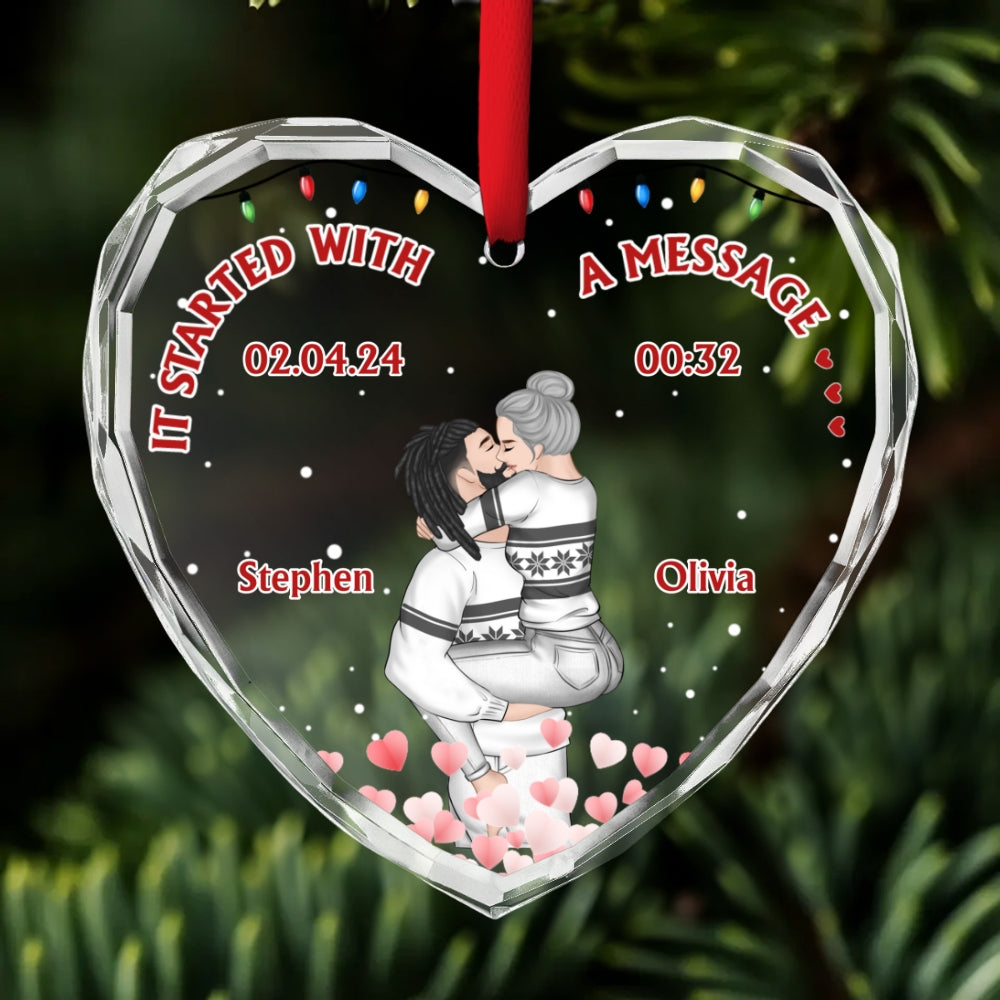 Started With A Message - Personalized Custom Glass Ornament