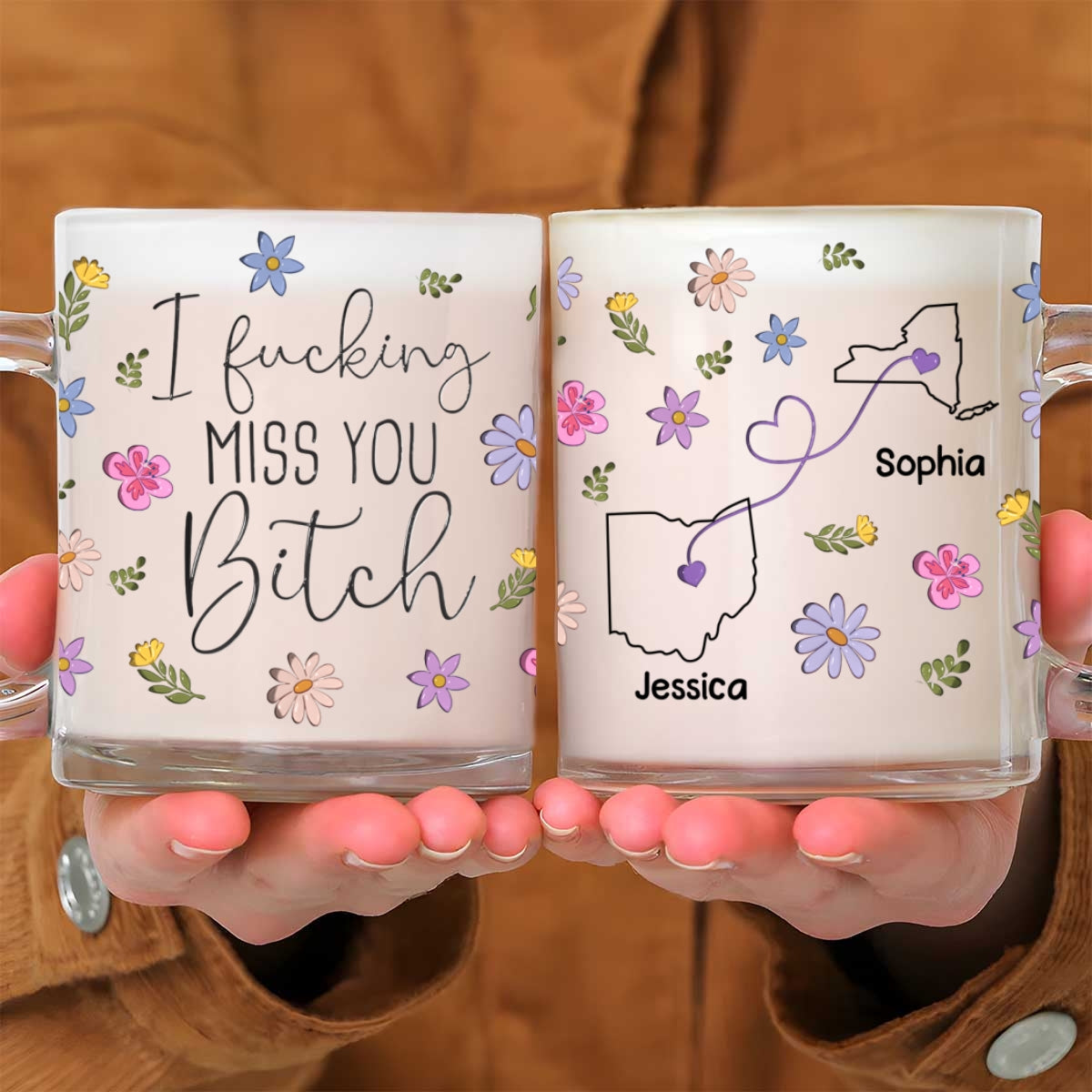 I Miss You Bestie - Personalized Custom Glass Mug