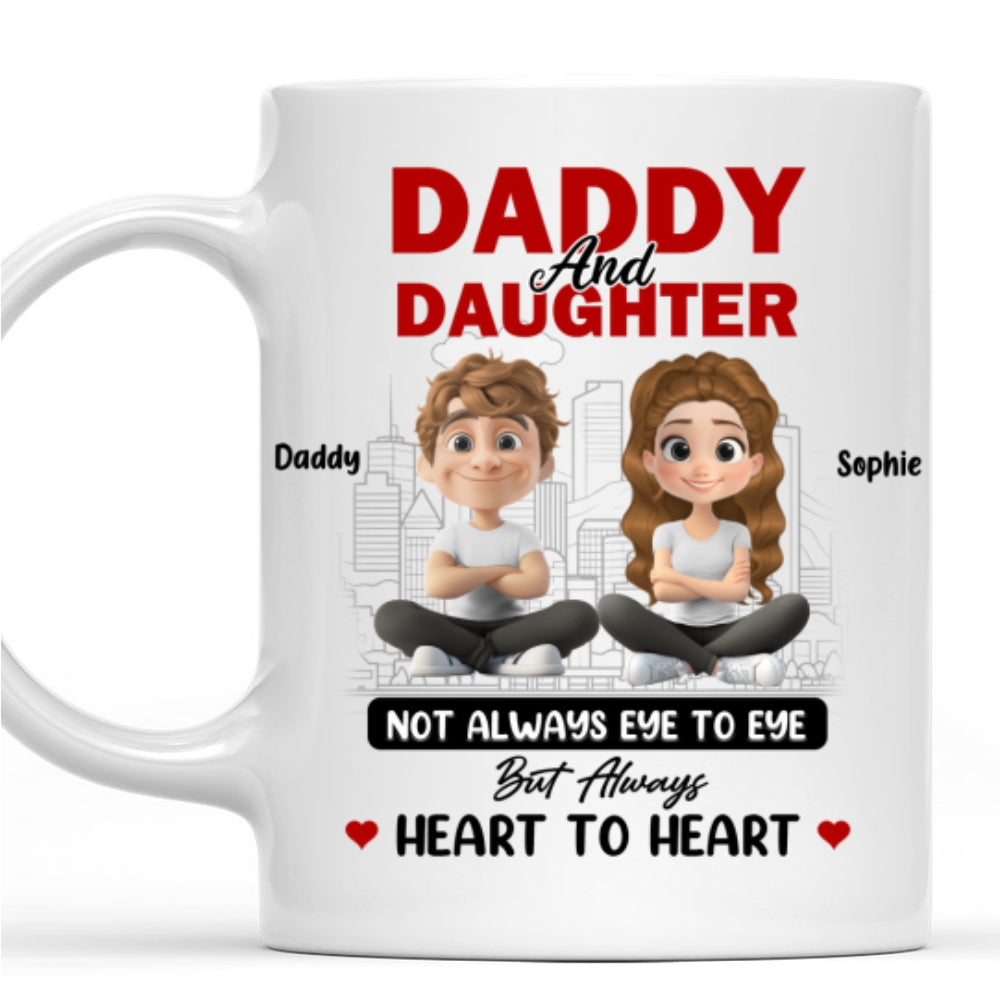Dad And Daughter Share Love - Personalized Custom Coffee Mug