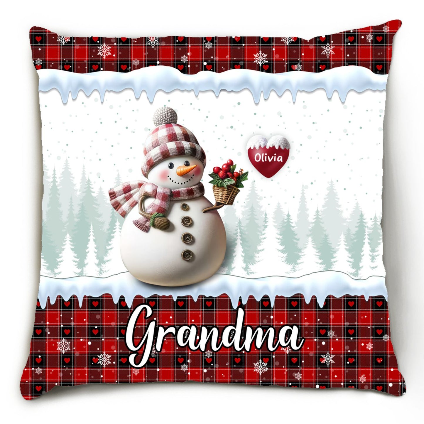 Snowman Grandma - Personalized Custom Pillow