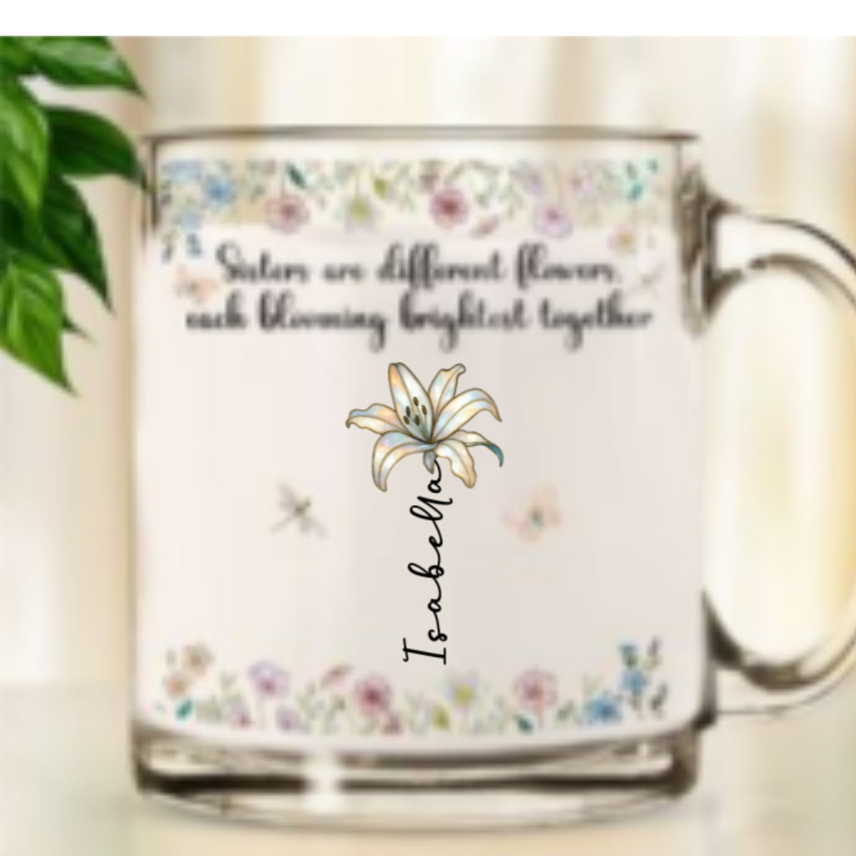 Blooming Together - Personalized Custom Glass Mug