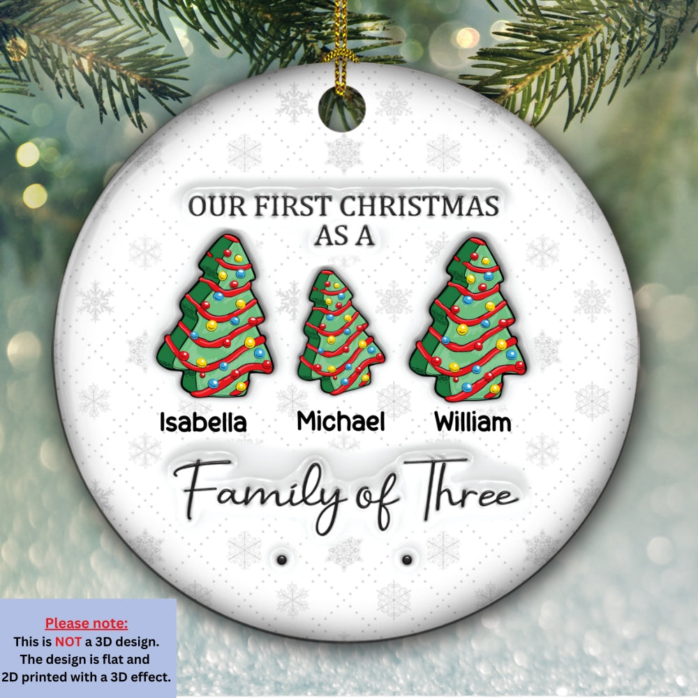 First Christmas Christmas Tree Cakes - Personalized Custom 3D Inflated Effect Ceramic Ornament