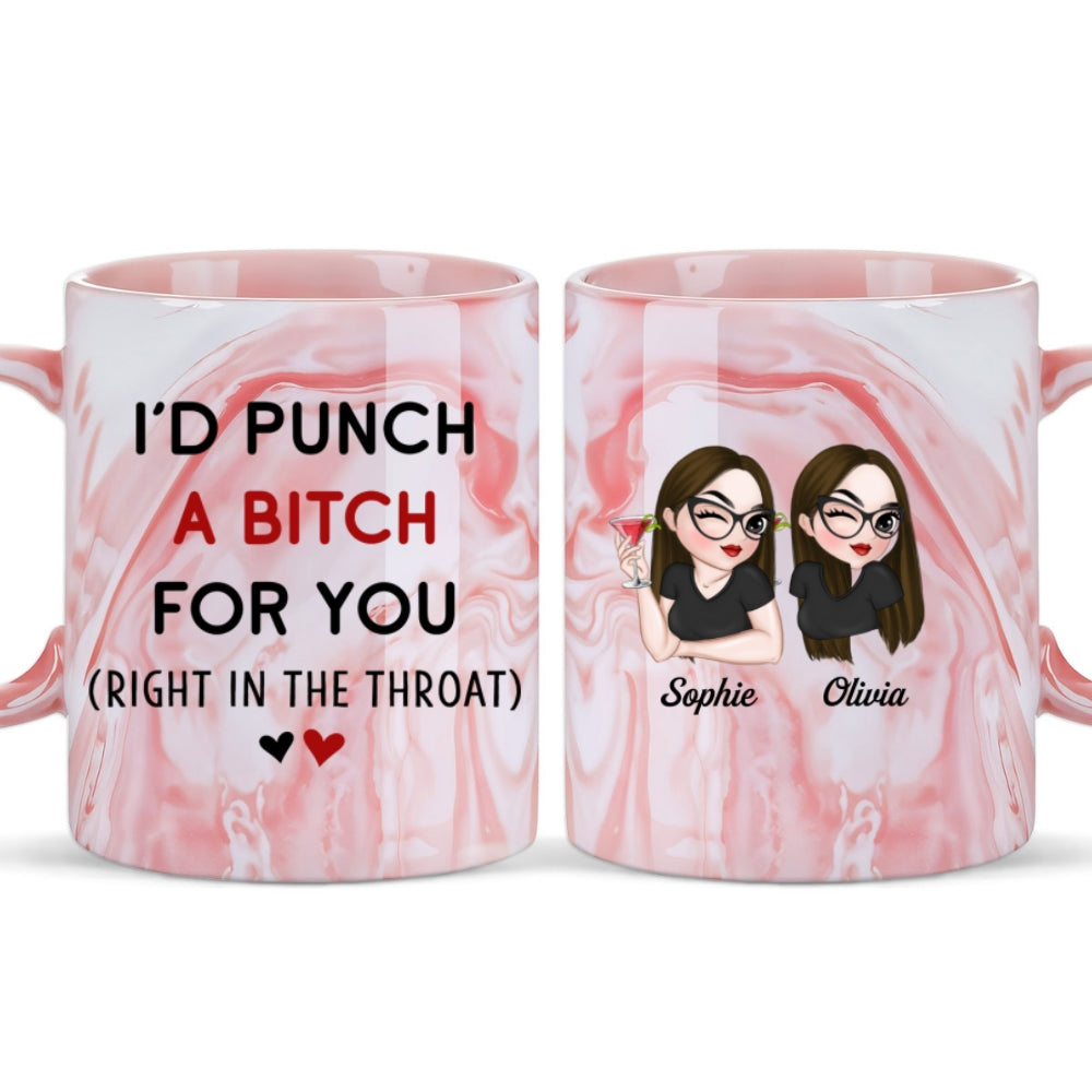 My Besties - Personalized Custom Pink Marble Mug