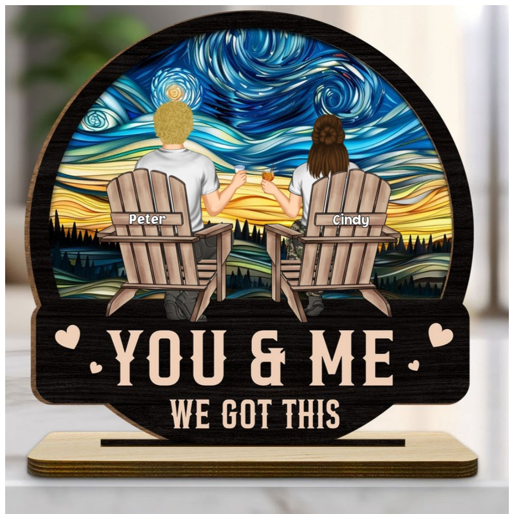 We got this - Personalized Custom 2-Layer Wood Plaque With Flat Base