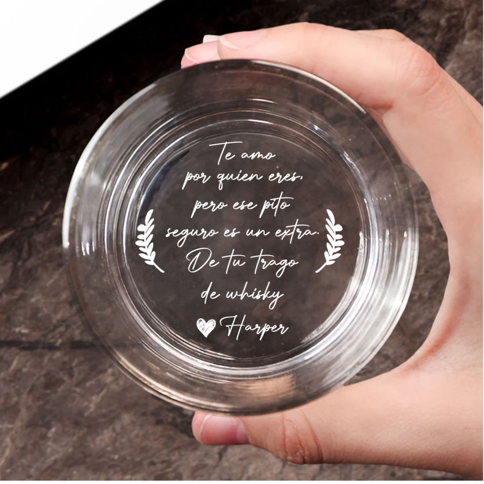 Contigo Placer Garantizado - Vaso de Whisky Grabado Personalizado