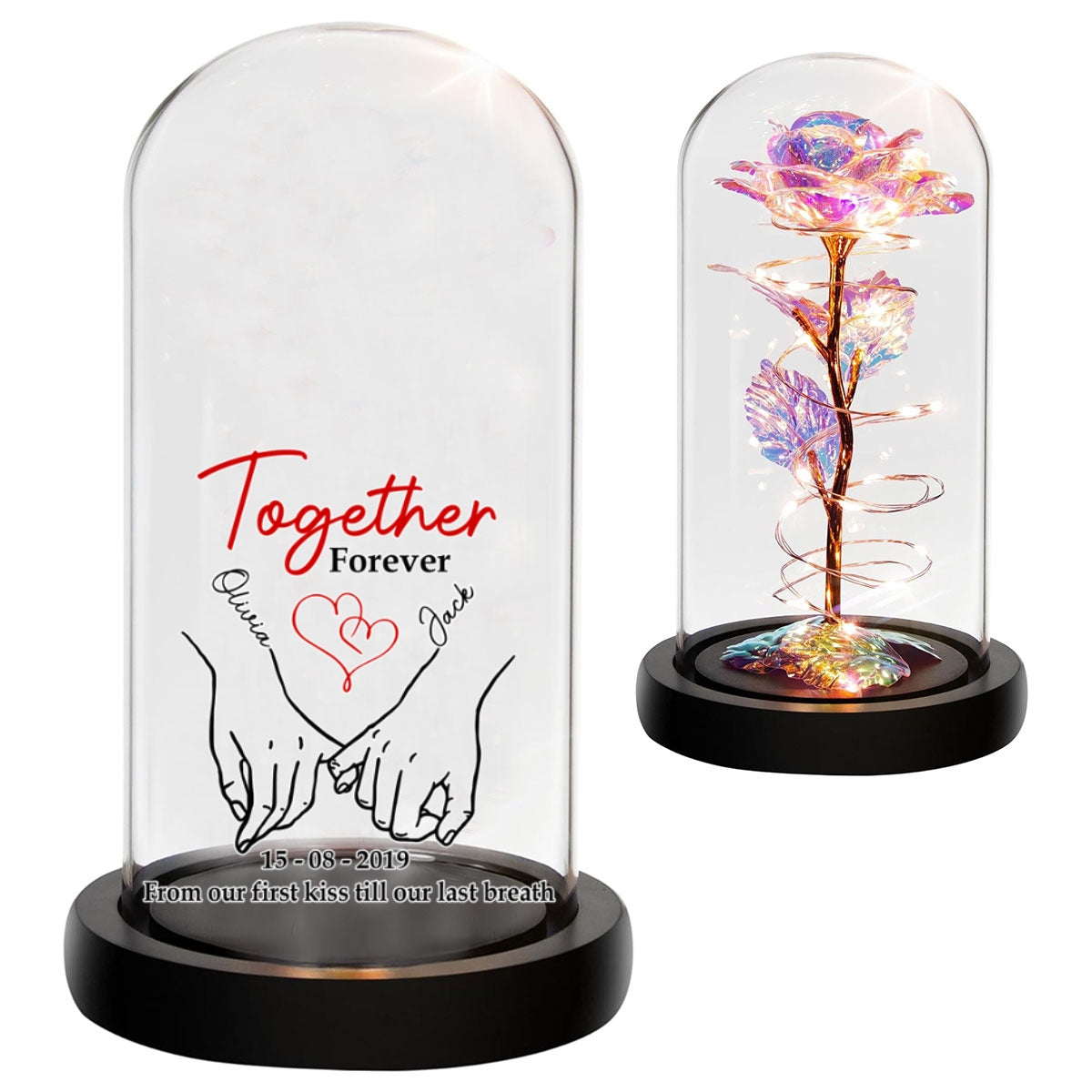Together Forever - Personalized Custom Sparkly Rose