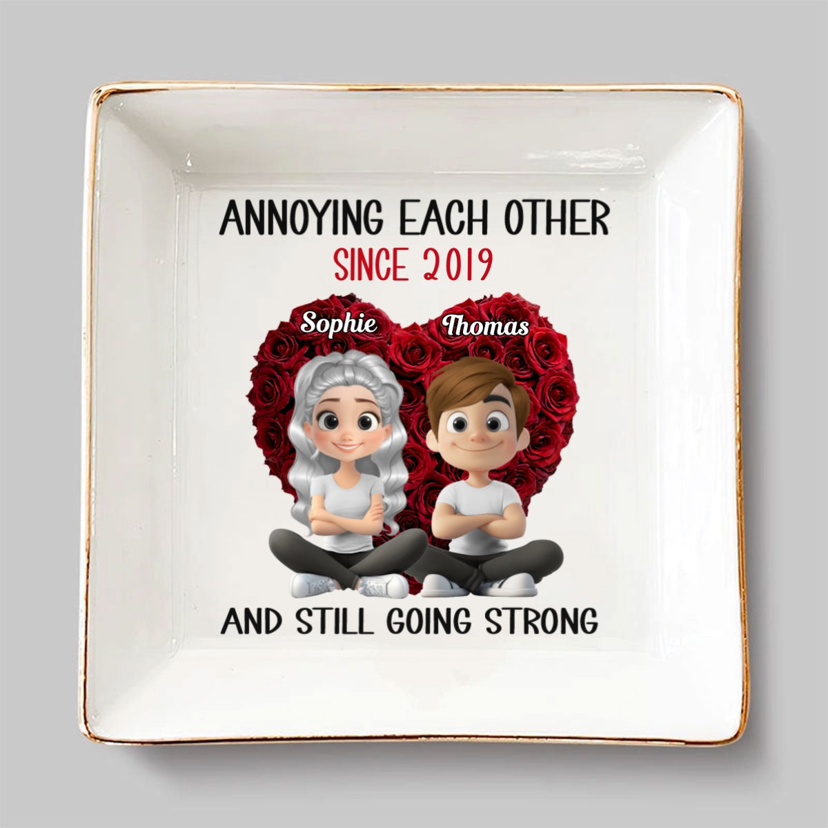 Annoying Each Other - Personalized Custom Jewelry Dish