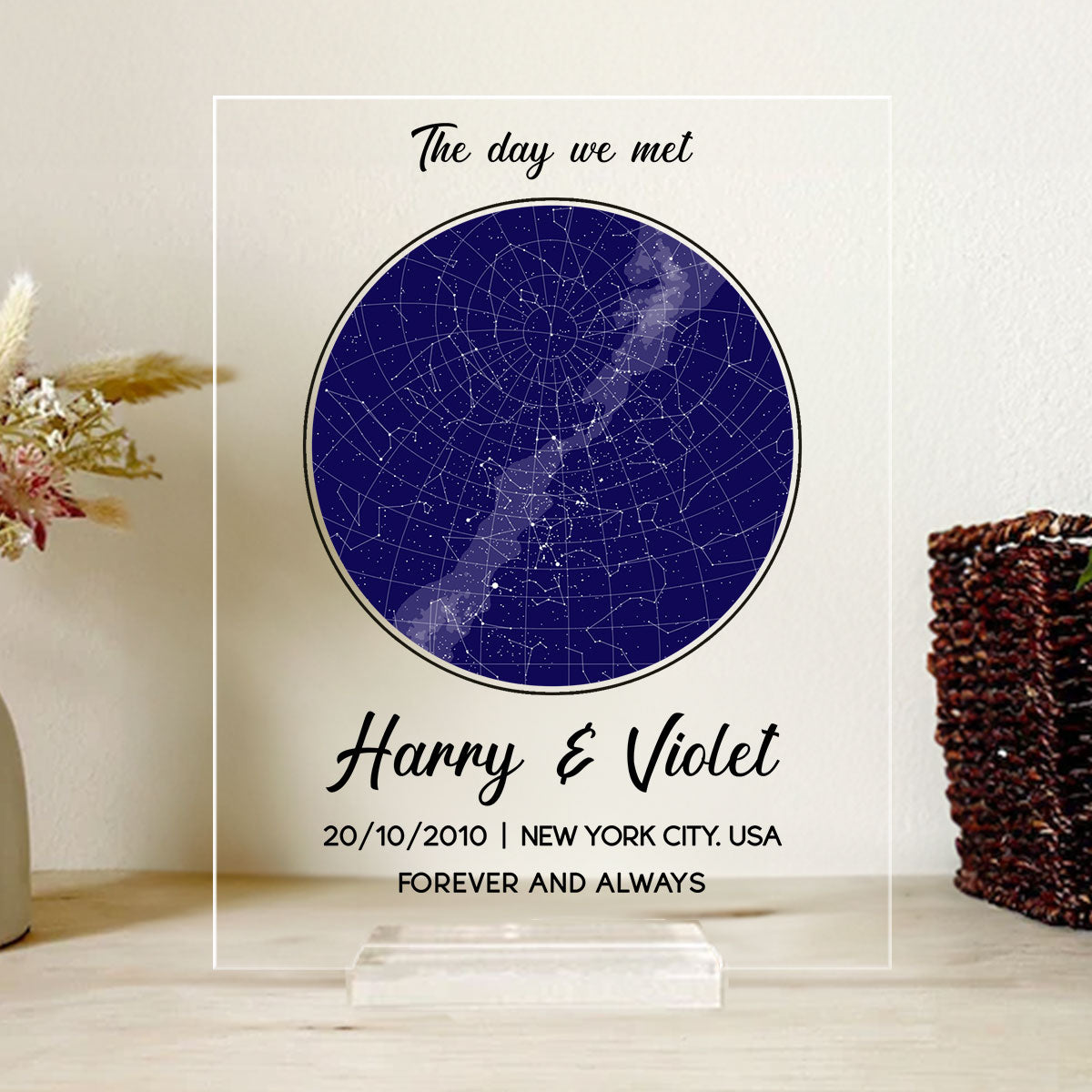 The Day I Met You - Personalized Custom Acrylic Plaque With Base