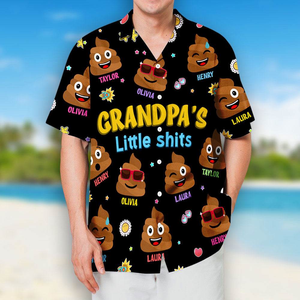 Dad Grandpa Little Cute - Personalized Custom Hawaiian Shirt