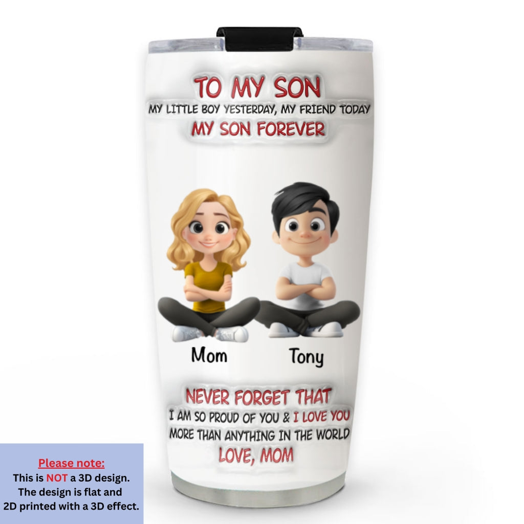 Mommy And Son Forever - Personalized Custom 3D Inflated Effect Tumbler