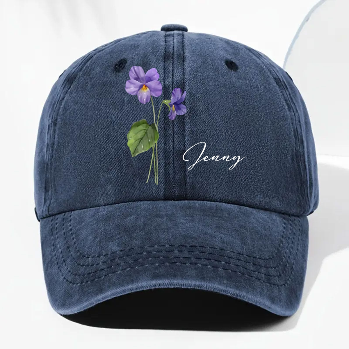 My Own Flower - Personalized Custom Vintage Washed Denim Cap