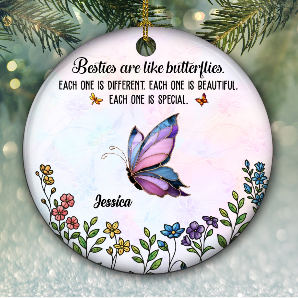 Festive Sister Love - Personalized Custom Ceramic Ornament