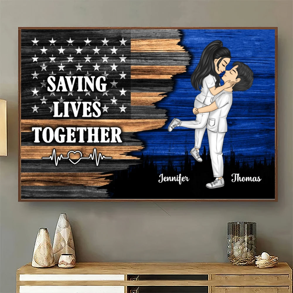 Hero Couple Kissing - Personalized Custom Poster