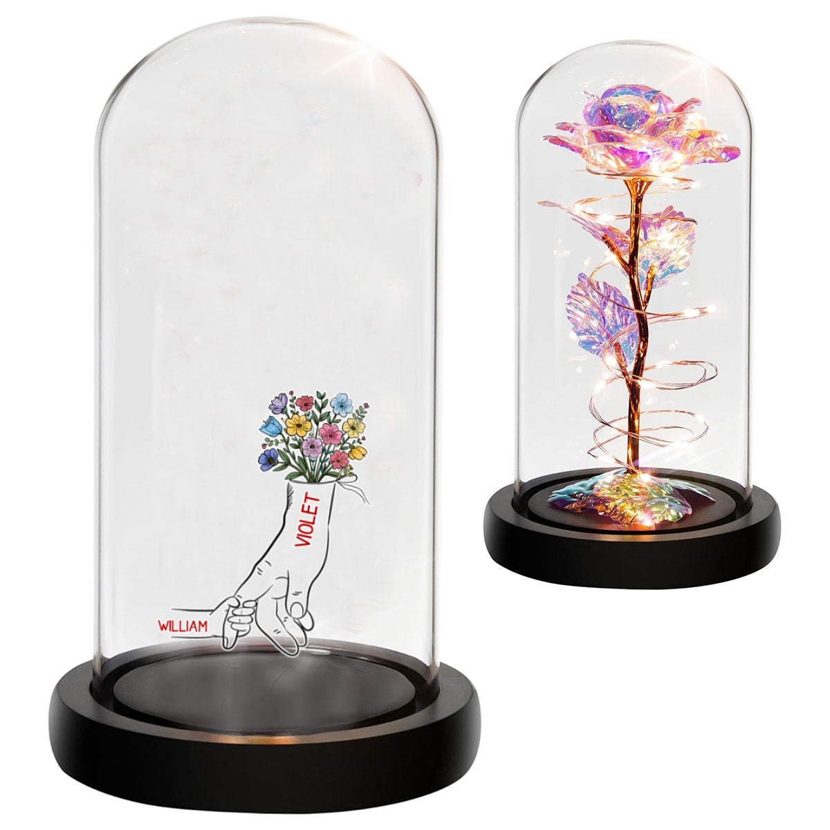 Hold My Hand - Personalized Custom Sparkly Rose