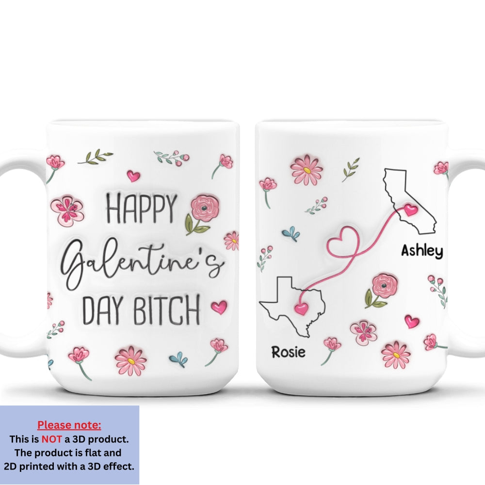 Galentine Club Knows No Distance - Personalized Custom 3D Inflated Effect Mug