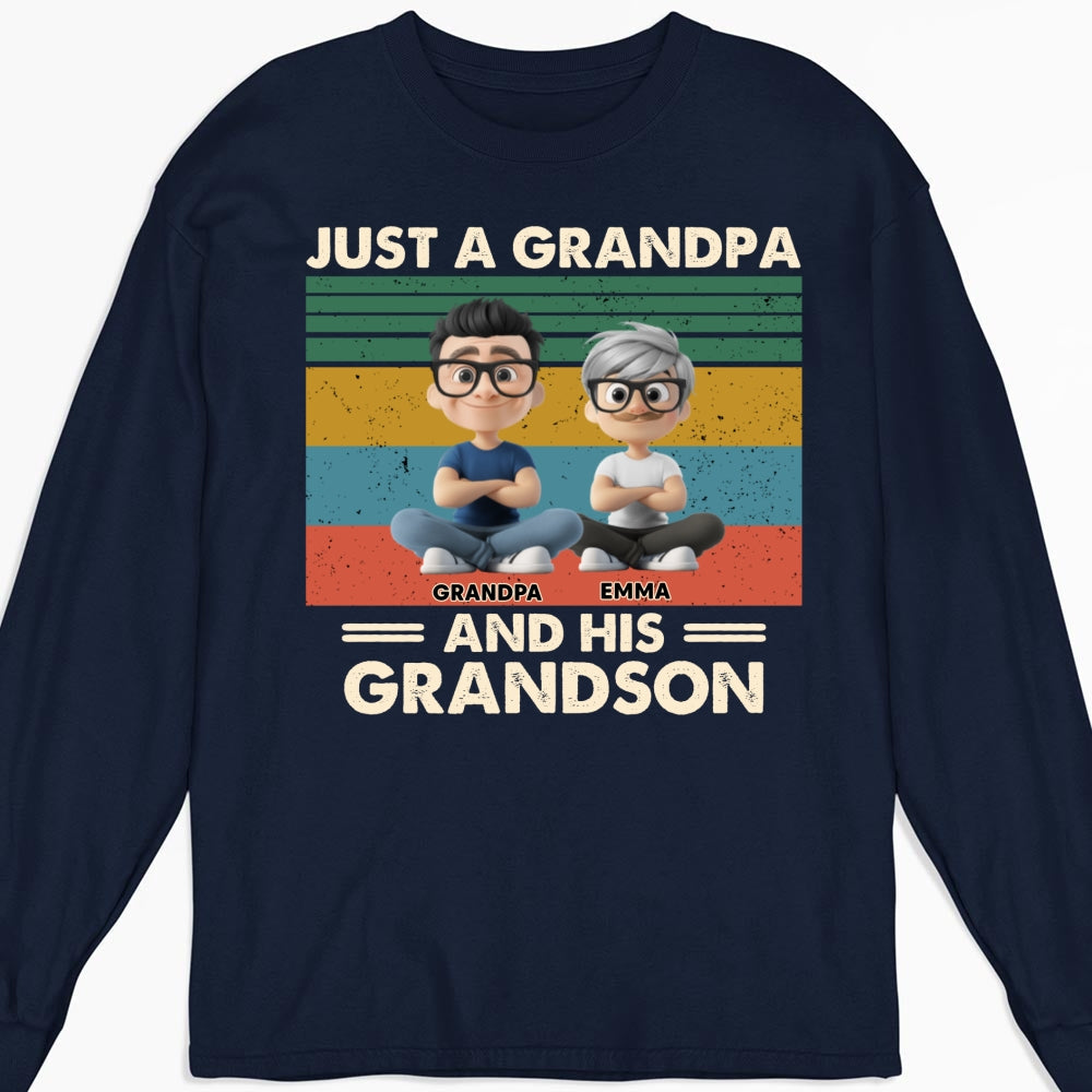 Grandpa And Grandkids - Personalized Custom Shirt