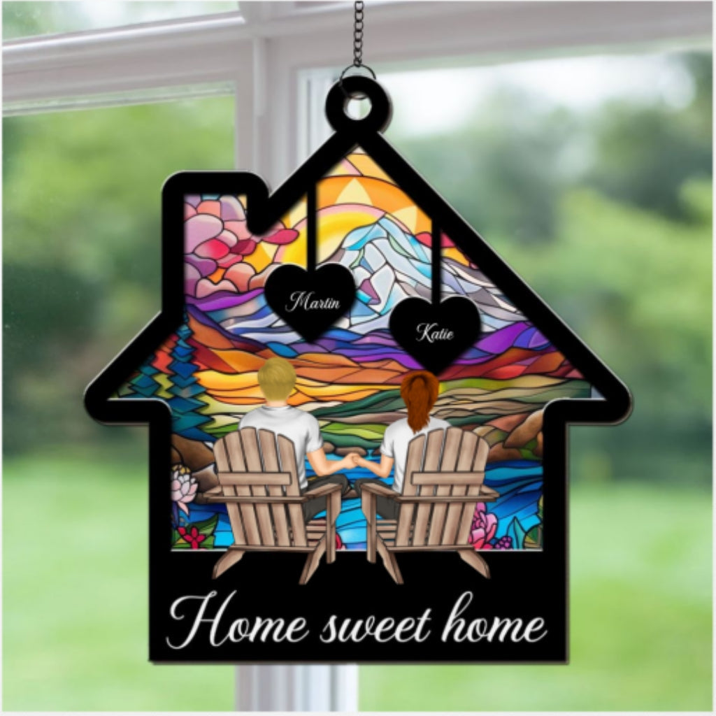Home Sweet Home - Personalized Custom Suncatcher