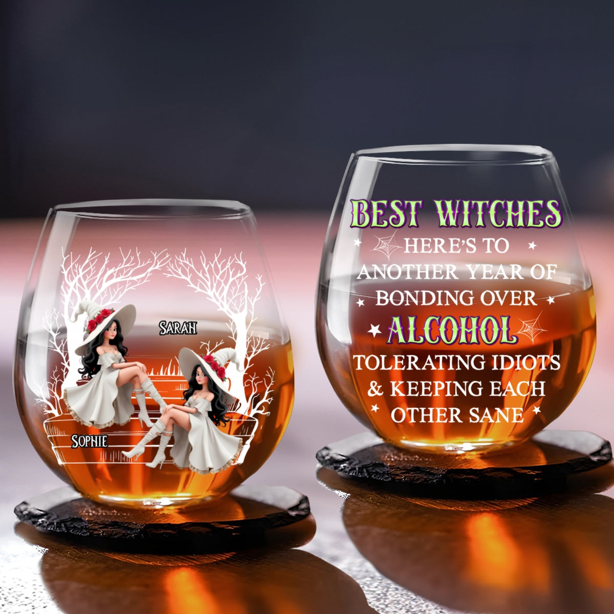 Best Witches Drink - Personalized Custom Wine Glass