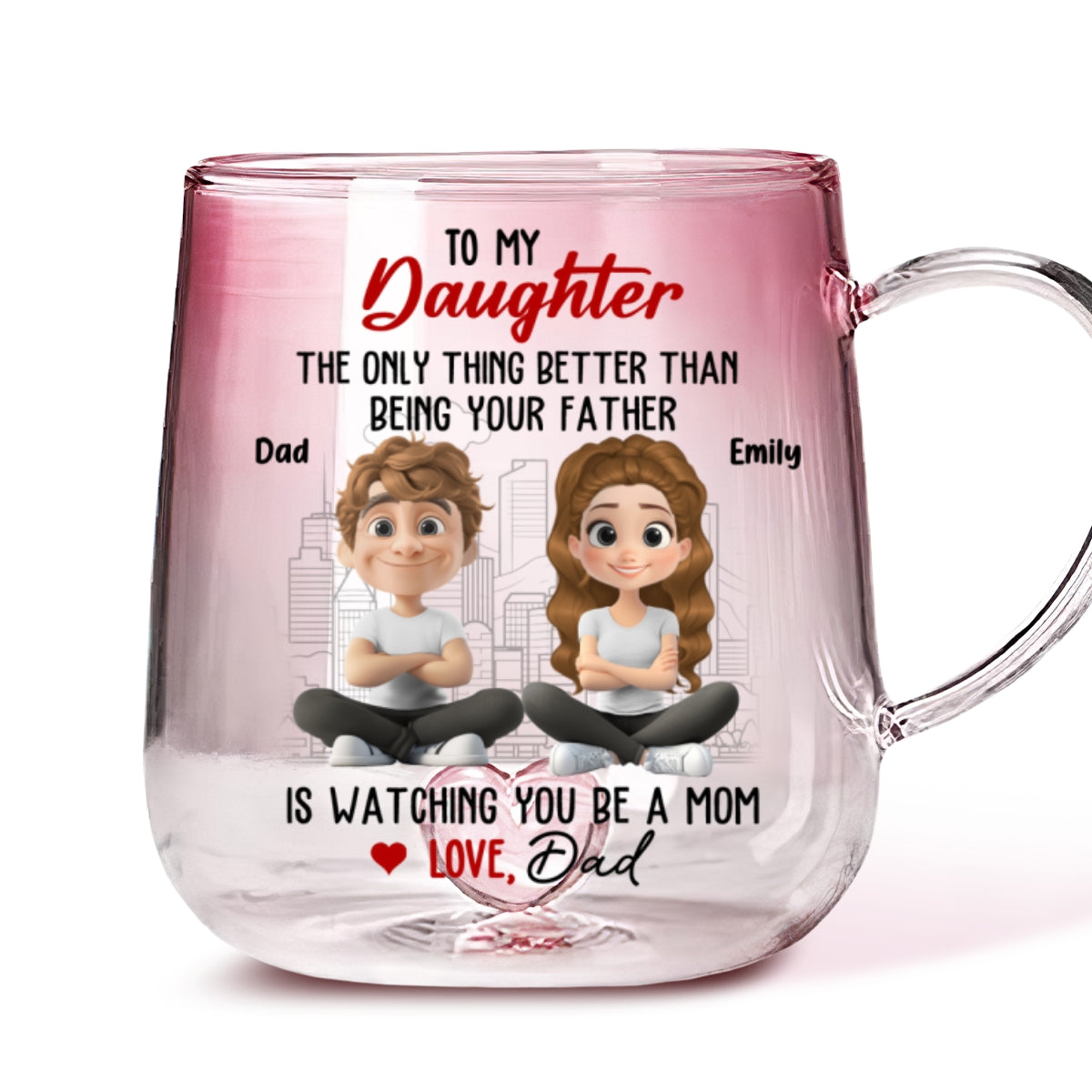 Watching You Grow Is Everything - Personalized Custom Pink Gradient Glass Mug