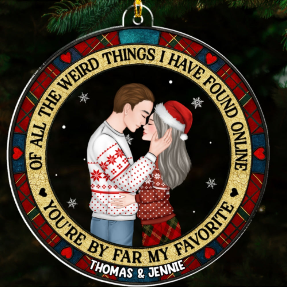 Christmas Couple You Are My Favorite By Far - Personalized Custom Acrylic Ornament