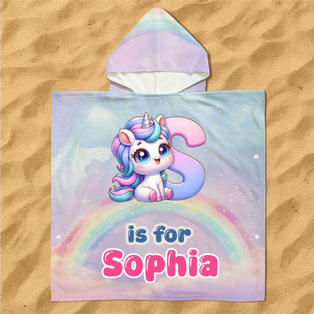 Alphabet Game Cartoon - Personalized Custom Hooded Beach Towel