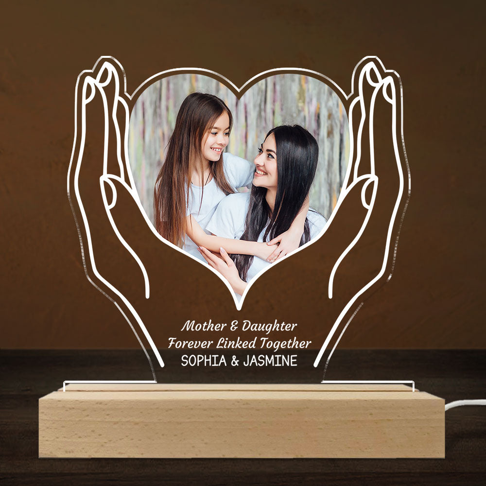 Custom Photo Cherished Heart - Personalized LED Light