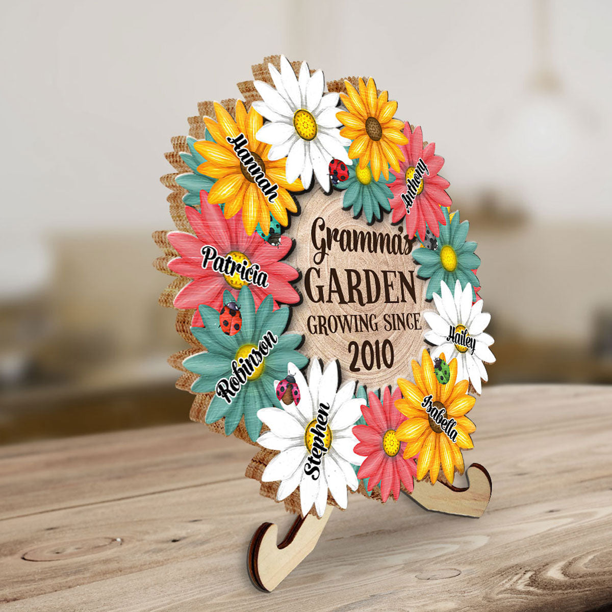 Garden Of Grandma Growing Since - Personalized Wooden Plaque