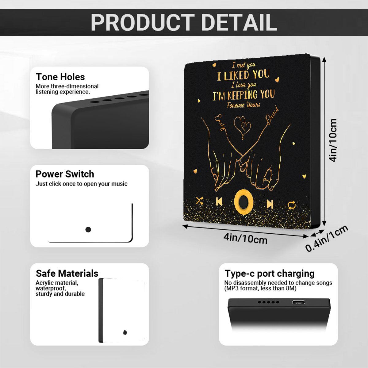 Forever Yours - Personalized Custom Music Fridge Magnet