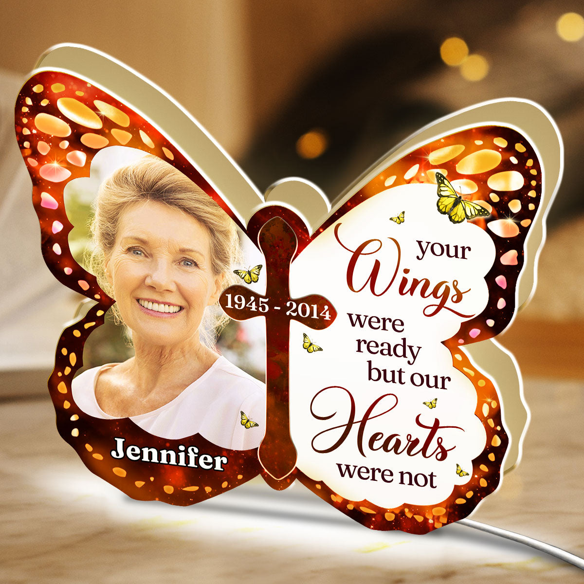 Your Wings Were Ready - Personalized Custom Light Box