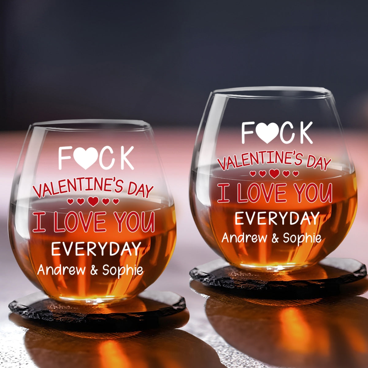 I Love You Everyday - Personalized Custom Wine Glass