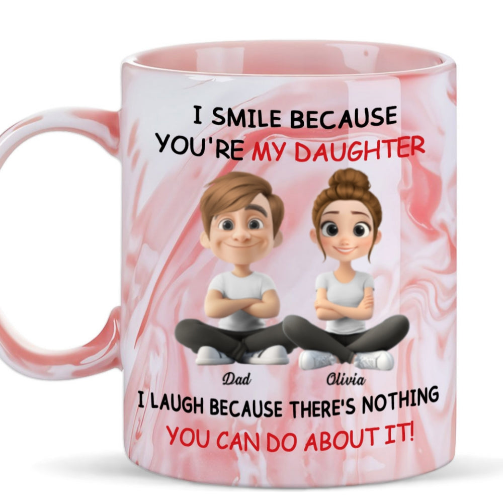 My Daughter - Personalized Custom Pink Marble Mug