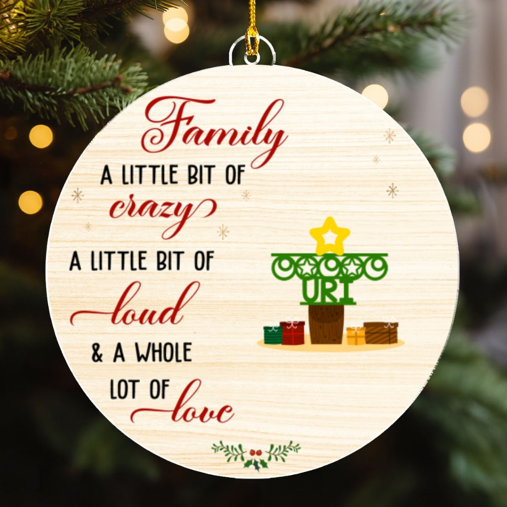 Family A Little Bit Crazy - Personalized Custom Acrylic Ornament