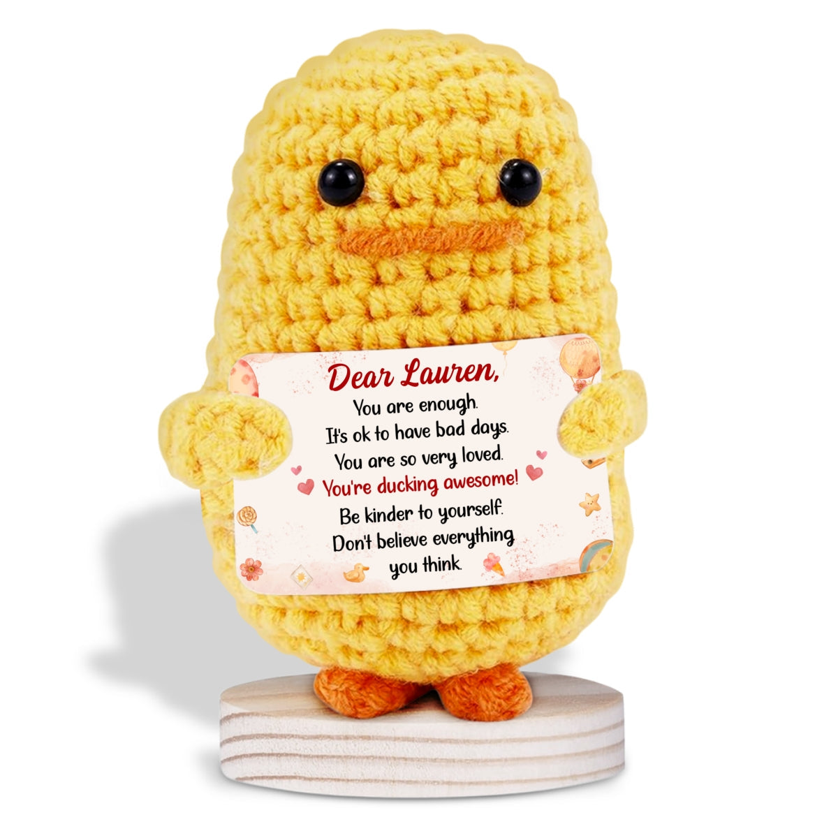 It Is Ok To Have Bad Days - Personalized Custom Duck Crocheted Plushie With Message